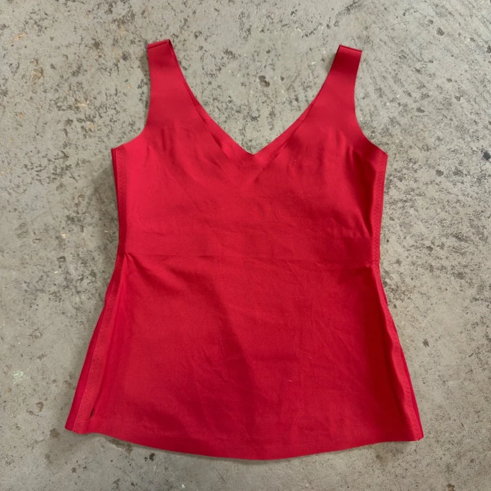 Honeylove LiftWear Cami Red Shaping Tank Top Medium V-Neck Wire-Free Support